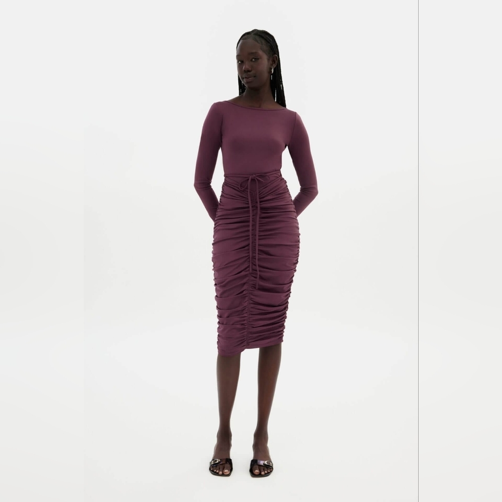 Girlfriend Collective Andi Ruched Dress Size S